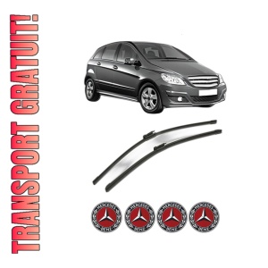 Set stergatoare MERCEDES-BENZ B-CLASS Sports Tourer (W245) din 2005-2011, pentru parbriz auto, 2 bucati, Bosch Aerotwin, din cauciuc siliconat rezistent, 4 Stickere Auto MERCEDES-BENZ