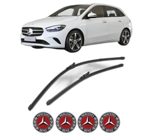Set stergatoare MERCEDES-BENZ B-CLASS Sports Tourer (W247) din 2018-2022, pentru parbriz auto, 2 bucati, Valeo Silencio Xtrm, din cauciuc siliconat rezistent, 4 Stickere Auto MERCEDES-BENZ v38556