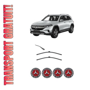 Set stergatoare MERCEDES-BENZ EQB (X243) din 2021-2024, pentru parbriz auto, 2 bucati, Valeo Silencio Xtrm, din cauciuc siliconat rezistent, 4 Stickere Auto MERCEDES-BENZ