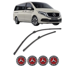 Set stergatoare MERCEDES-BENZ EQV (W447) din 2020, pentru parbriz auto, 2 bucati, Valeo Silencio Xtrm, din cauciuc siliconat rezistent, 4 Stickere Auto MERCEDES-BENZ v35196