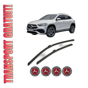 Set stergatoare MERCEDES-BENZ GLA (H247) din 2020-2023, pentru parbriz auto, 2 bucati, Bosch Aerotwin, din cauciuc siliconat rezistent, 4 Stickere Auto MERCEDES-BENZ