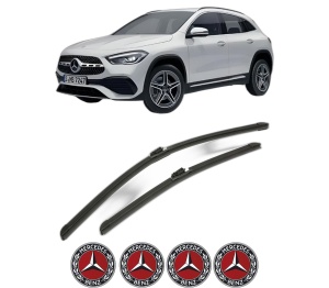 Set stergatoare MERCEDES-BENZ GLA (H247) din 2020-2023, pentru parbriz auto, 2 bucati, Bosch Aerotwin, din cauciuc siliconat rezistent, 4 Stickere Auto MERCEDES-BENZ v50006