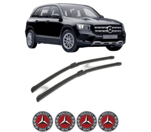 Set stergatoare MERCEDES-BENZ GLB (X247) din 2019-2023, pentru parbriz auto, 2 bucati, Bosch Aerotwin, din cauciuc siliconat rezistent, 4 Stickere Auto MERCEDES-BENZ v49826