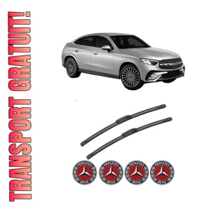 Set stergatoare MERCEDES-BENZ GLC Coupe (C254) din 2022-2023, pentru parbriz auto, 2 bucati, Bosch Aerotwin, din cauciuc siliconat rezistent, 4 Stickere Auto MERCEDES-BENZ