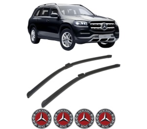 Set stergatoare MERCEDES-BENZ GLS (X167) din 2019-2023, pentru parbriz auto, 2 bucati, Bosch 0, din cauciuc siliconat rezistent, 4 Stickere Auto MERCEDES-BENZ v49096
