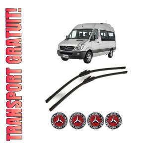 Set stergatoare MERCEDES-BENZ SPRINTER 3,5-t Bus (B906) din 2006-2020, pentru parbriz auto, 2 bucati, Bosch Aerotwin, din cauciuc siliconat rezistent, 4 Stickere Auto MERCEDES-BENZ