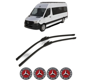 Set stergatoare MERCEDES-BENZ SPRINTER 5-t Bus (B906) din 2009-2018, pentru parbriz auto, 2 bucati, Bosch Aerotwin, din cauciuc siliconat rezistent, 4 Stickere Auto MERCEDES-BENZ v55731