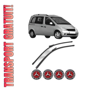 Set stergatoare MERCEDES-BENZ VANEO (414) din 2002-2005, pentru parbriz auto, 2 bucati, Valeo Silencio Xtrm, din cauciuc siliconat rezistent, 4 Stickere Auto MERCEDES-BENZ