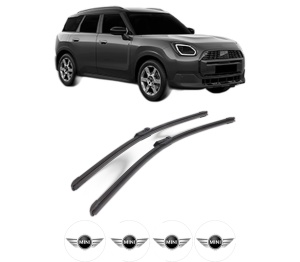 Set stergatoare MINI MINI COUNTRYMAN (U25) din 2023-2024, pentru parbriz auto, 2 bucati, Bosch Aerotwin, din cauciuc siliconat rezistent, 4 Stickere Auto MINI v52731