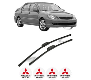 Set stergatoare MITSUBISHI LANCER VII (CS_A, CT_A) din 2000-2005, pentru parbriz auto, 2 bucati, Bosch Aerotwin Retrofit, din cauciuc siliconat rezistent, 4 Stickere Auto MITSUBISHI v45371