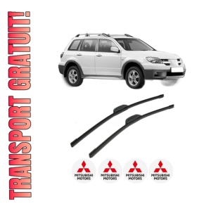 Set stergatoare MITSUBISHI OUTLANDER I (CU_W) din 2003-2004, pentru parbriz auto, 2 bucati, Bosch Aerotwin Retrofit, din cauciuc siliconat rezistent, 4 Stickere Auto MITSUBISHI
