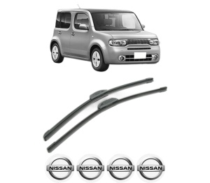 Set stergatoare NISSAN CUBE (Z12) din 2009-2010, pentru parbriz auto, 2 bucati, Bosch Aerotwin Retrofit, din cauciuc siliconat rezistent, 4 Stickere Auto NISSAN v51451