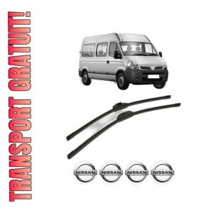 Set stergatoare NISSAN INTERSTAR Bus (X70) din 2002-2011, pentru parbriz auto, 2 bucati, Bosch Aerotwin Retro Truck, din cauciuc siliconat rezistent, 4 Stickere Auto NISSAN