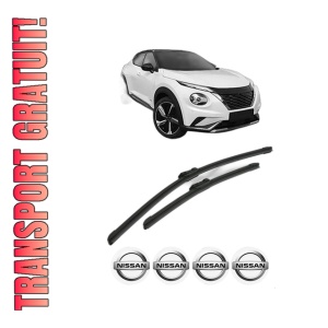 Set stergatoare NISSAN JUKE (F16_) din 2019, pentru parbriz auto, 2 bucati, Bosch Aerotwin, din cauciuc siliconat rezistent, 4 Stickere Auto NISSAN