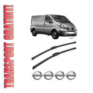 Set stergatoare NISSAN PRIMASTAR Van (X83) din 2002-2008, pentru parbriz auto, 2 bucati, Bosch Aerotwin Retrofit, din cauciuc siliconat rezistent, 4 Stickere Auto NISSAN