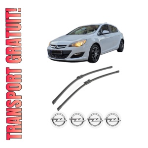Set stergatoare OPEL ASTRA J Hatchback Van (P10) din 2013, pentru parbriz auto, 2 bucati, Bosch Aerotwin, din cauciuc siliconat rezistent, 4 Stickere Auto OPEL