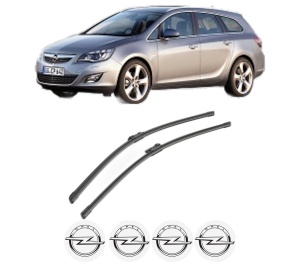 Set stergatoare OPEL ASTRA J Sports Tourer (P10) din 2010-2015, pentru parbriz auto, 2 bucati, Bosch Aerotwin, din cauciuc siliconat rezistent, 4 Stickere Auto OPEL v54171