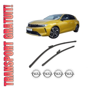 Set stergatoare OPEL ASTRA L (OV5) din 2021-2023, pentru parbriz auto, 2 bucati, Valeo Silencio Xtrm, din cauciuc siliconat rezistent, 4 Stickere Auto OPEL