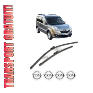 Set stergatoare OPEL COMBO Tour (X12) din 2012-2016, pentru parbriz auto, 2 bucati, Valeo Silencio Xtrm, din cauciuc siliconat rezistent, 4 Stickere Auto OPEL
