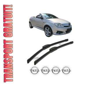 Set stergatoare OPEL TIGRA TwinTop (X04) din 2004, pentru parbriz auto, 2 bucati, Bosch Aerotwin Retrofit, din cauciuc siliconat rezistent, 4 Stickere Auto OPEL