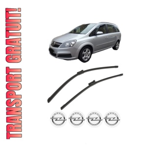 Set stergatoare OPEL ZAFIRA B Box Body/MPV (A05) din 2005-2015, pentru parbriz auto, 2 bucati, Bosch Aerotwin, din cauciuc siliconat rezistent, 4 Stickere Auto OPEL