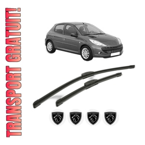 Set stergatoare PEUGEOT 206+ (2L_, 2M_) din 2009-2013, pentru parbriz auto, 2 bucati, Bosch Aerotwin Retrofit, din cauciuc siliconat rezistent, 4 Stickere Auto PEUGEOT