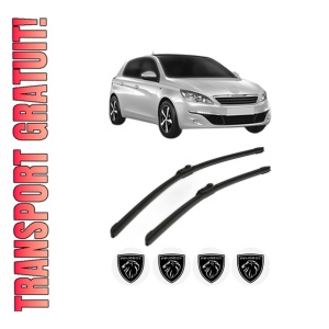 Set stergatoare PEUGEOT 308 Hatchback Van (LB_) din 2015-2021, pentru parbriz auto, 2 bucati, Bosch Aerotwin, din cauciuc siliconat rezistent, 4 Stickere Auto PEUGEOT