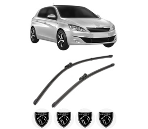 Set stergatoare PEUGEOT 308 Hatchback Van (LB_) din 2015-2021, pentru parbriz auto, 2 bucati, Valeo Silencio Xtrm, din cauciuc siliconat rezistent, 4 Stickere Auto PEUGEOT v38376