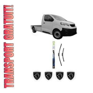 Set stergatoare PEUGEOT EXPERT Platform/Chassis (V_) din 2016-2023, pentru parbriz auto, 2 bucati, Valeo Silencio Xtrm, din cauciuc siliconat rezistent, 4 Stickere Auto PEUGEOT