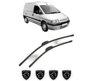Set stergatoare PEUGEOT EXPERT Van (222) din 1996-2002, pentru parbriz auto, 2 bucati, Bosch Aerotwin Retrofit, din cauciuc siliconat rezistent, 4 Stickere Auto PEUGEOT v52421