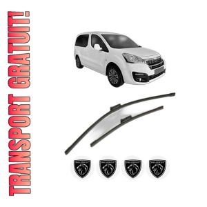 Set stergatoare PEUGEOT PARTNER ORIGIN Box Body/MPV (G_) din 2008-2015, pentru parbriz auto, 2 bucati, Bosch Aerotwin, din cauciuc siliconat rezistent, 4 Stickere Auto PEUGEOT