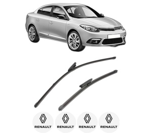 Set stergatoare RENAULT FLUENCE (L3_) din 2010-2015, pentru parbriz auto, 2 bucati, Valeo Silencio Xtrm, din cauciuc siliconat rezistent, 4 Stickere Auto RENAULT v39816