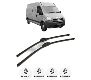 Set stergatoare RENAULT MASTER PRO Van (FH__) din 2004-2010, pentru parbriz auto, 2 bucati, Bosch Aerotwin Retro Truck, din cauciuc siliconat rezistent, 4 Stickere Auto RENAULT v50911