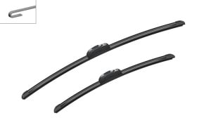 Set stergatoare RENAULT MEGANE II (BM0/1_, CM0/1_) din 2002-2011, pentru parbriz auto, 2 bucati, Bosch Aerotwin Retrofit, din cauciuc siliconat rezistent, 4 Stickere Auto RENAULT v45323