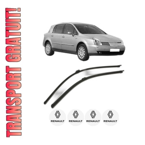 Set stergatoare RENAULT VEL SATIS (BJ0_) din 2002-2009, pentru parbriz auto, 2 bucati, Bosch Aerotwin, din cauciuc siliconat rezistent, 4 Stickere Auto RENAULT - Img 1