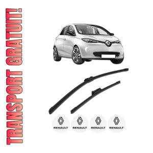 Set stergatoare RENAULT ZOE (BFM_) din 2012-2019, pentru parbriz auto, 2 bucati, Bosch Aerotwin, din cauciuc siliconat rezistent, 4 Stickere Auto RENAULT