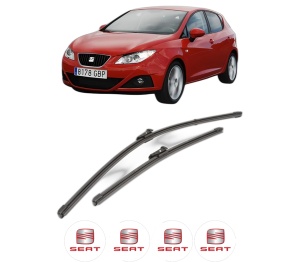 Set stergatoare SEAT IBIZA IV Hatchback Van (6J1) din 2008-2015, pentru parbriz auto, 2 bucati, Valeo Silencio Xtrm, din cauciuc siliconat rezistent, 4 Stickere Auto SEAT v38136