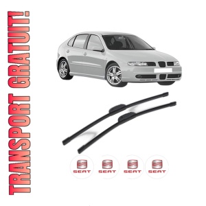 Set stergatoare SEAT LEON (1M1) din 1999-2005, pentru parbriz auto, 2 bucati, Bosch Aerotwin Retrofit, din cauciuc siliconat rezistent, 4 Stickere Auto SEAT