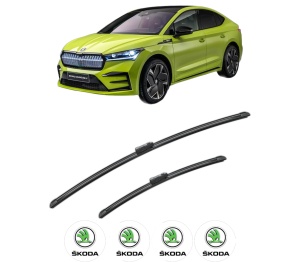 Set stergatoare SKODA ENYAQ iV Coupe (5AC) din 2021-2023, pentru parbriz auto, 2 bucati, Bosch Aerotwin, din cauciuc siliconat rezistent, 4 Stickere Auto SKODA v50546