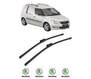 Set stergatoare SKODA FABIA II Praktik (545) din 2013, pentru parbriz auto, 2 bucati, Bosch Aerotwin, din cauciuc siliconat rezistent, 4 Stickere Auto SKODA v51751