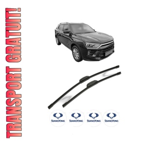 Set stergatoare SSANGYONG KORANDO (C300) din 2021-2023, pentru parbriz auto, 2 bucati, Bosch Aerotwin Retrofit, din cauciuc siliconat rezistent, 4 Stickere Auto SSANGYONG
