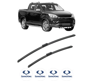 Set stergatoare SSANGYONG MUSSO (QK) din 2018, pentru parbriz auto, 2 bucati, Bosch Aerotwin, din cauciuc siliconat rezistent, 4 Stickere Auto SSANGYONG v49221