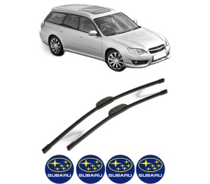 Set stergatoare SUBARU LEGACY IV Estate (BP) din 2003-2008, pentru parbriz auto, 2 bucati, Bosch Aerotwin Retrofit, din cauciuc siliconat rezistent, 4 Stickere Auto SUBARU v45251