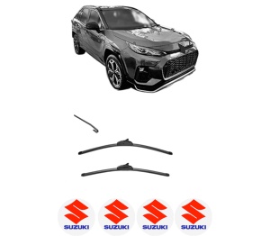 Set stergatoare SUZUKI ACROSS (A5Z_) din 2020, pentru parbriz auto, 2 bucati, Valeo Silencio, din cauciuc siliconat rezistent, 4 Stickere Auto SUZUKI - Img 1