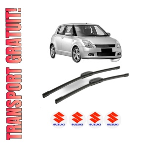 Set stergatoare SUZUKI SWIFT III (MZ, EZ) din 2005-2006, pentru parbriz auto, 2 bucati, Bosch Aerotwin Retrofit, din cauciuc siliconat rezistent, 4 Stickere Auto SUZUKI