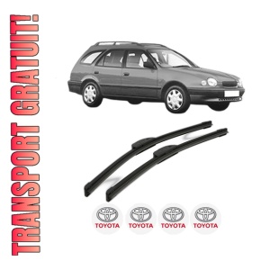 Set stergatoare TOYOTA COROLLA Estate (_E11_) din 1997-2000, pentru parbriz auto, 2 bucati, Bosch Aerotwin Retrofit, din cauciuc siliconat rezistent, 4 Stickere Auto TOYOTA
