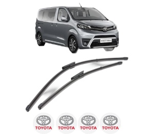 Set stergatoare TOYOTA PROACE VERSO Bus (MPY_) din 2016-2024, pentru parbriz auto, 2 bucati, Valeo Silencio Xtrm, din cauciuc siliconat rezistent, 4 Stickere Auto TOYOTA v35376