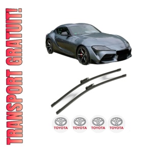 Set stergatoare TOYOTA SUPRA (DB_) din 2019, pentru parbriz auto, 2 bucati, Bosch Aerotwin, din cauciuc siliconat rezistent, 4 Stickere Auto TOYOTA