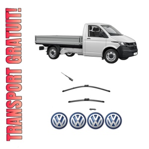Set stergatoare Volkswagen CRAFTER Platform/Chassis (SZ_) din 2016-2024, pentru parbriz auto, 2 bucati, Valeo Silencio, din cauciuc siliconat rezistent, 4 Stickere Auto Volkswagen