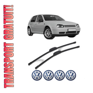 Set stergatoare Volkswagen GOLF IV (9B3) din 2008, pentru parbriz auto, 2 bucati, Bosch Aerotwin Retrofit, din cauciuc siliconat rezistent, 4 Stickere Auto Volkswagen